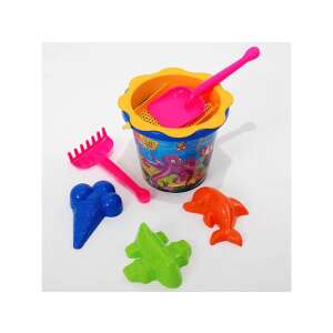 7 részes homokozó szett vödörrel, lapáttal, gereblyével és 3 formával - Szabadtéri játék és felszerelés