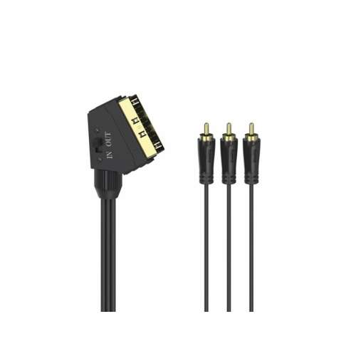 Кабел Hama 205156 FIC AV SCART-3RCA, 1,5m, черен