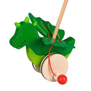 Goki fa tologatós sárkány játék csapkodó szárnyakkal, zöld - Goki