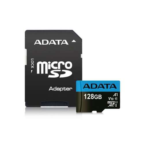 ADATA 128GB SD micro Premier (SDXC Class 10 UHS-I) (AUSDX128GUICL10A1-RA1) Speicherkarte mit Adapter