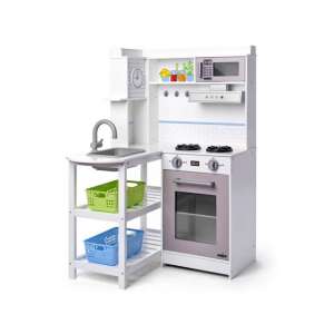 Set de bucătărie de colț Woodyland cu coșuri din plastic, alb - Bucatarie pentru copii