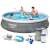 Bestway Fast Set 396 x 84 cm oberirdischer Pool mit Filterpumpe, graues Rattan-Design, Zubehör enthalten