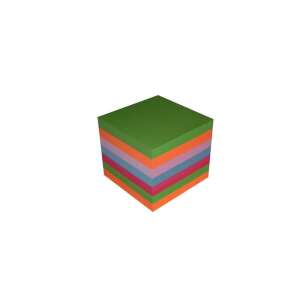 Buntfarbener Haftnotizblock, 8,5x8,5x7cm - Notizblöcke
