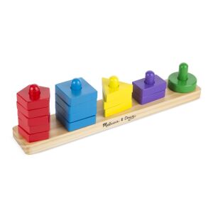 Melissa & Doug Formsortier-Stapelturm - Pädagogisches Holzspielzeug - Babywalker, Lauflernhilfen und Entwicklungsspiele für Kleinkinder