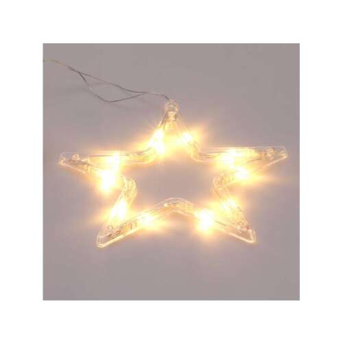 LED csillag fénydekoráció, meleg fehér, 18x18cm, elemmel működő - Dekorációs lámpa