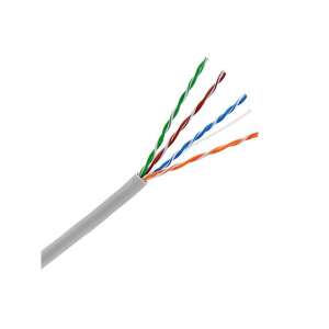 KE-Line Cat.5E (U/UTP) 305m, PVC árnyékolatlan fali kábel, szürke, közeli kép a kábelről - Keline