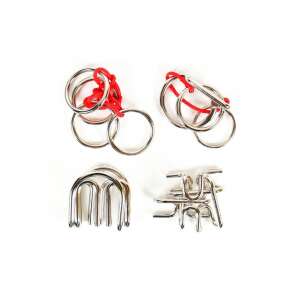 Extreme Teufelsknoten Puzzle-Kollektion - 4 Stück, Metall-Puzzle-Set für Kinder, Gehirnjogging, Logikspiel, lustige Herausforderung - Logikspiele