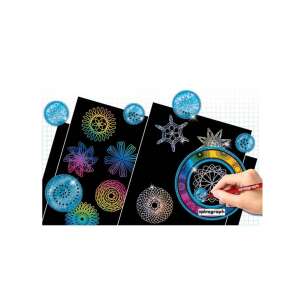 Spirograph Scratch & Shimmer, wzory do rysowania na papierze, kolorowe wzory, stwórz własne dzieła sztuki - Zestaw do rzemiosła artystycznego