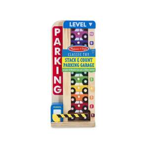 Melissa & Doug Garaj de parcare și numărare, jucărie din lemn cu 10 mașini colorate și un contor glisant, pentru a învăța numerele și culorile - Melissa & Doug Jocuri de dezvoltare pentru copii mici