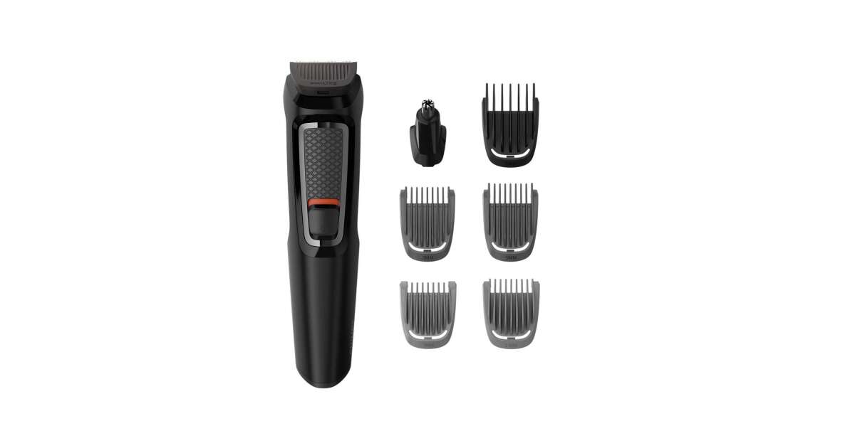 Philips Series 3000 MG3720/15 with comb, hair beard stubble blades, combs, trimmer 2 1 2 operated, combs, multifunction battery self-sharpening beard Black 7-in-1
