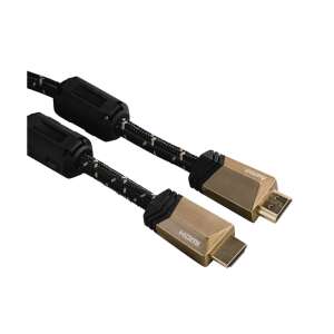 Kábel HDMI HAMA FIC PREMIUM HIGH SPEED s Ethernet, 1,5 m, čierny a zlatý - Káble