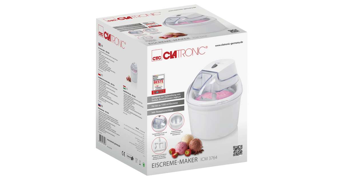 Clatronic ICM 3764 Fagylalt készítő, sorbet és fagyasztott joghurt ...