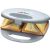 Open Clatronic ST 3477 sandwich maker with toasted sandwiches