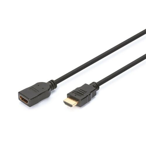 Digitus 5m HDMI - HDMI hosszabbító kábel, fekete, ferde nézet - Digitus