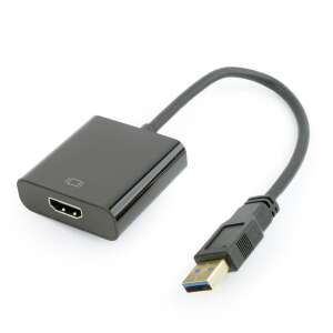 Адаптер Gembird Cablexpert USB 3.0 към HDMI, черен, кабел 15 cm - Gembird
