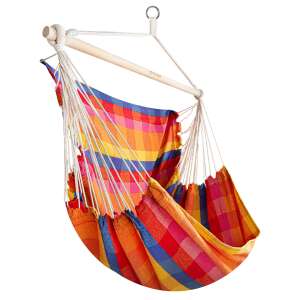 Krzesło hamakowe Spokey Pad Deluxe Multicolor do użytku wewnątrz i na zewnątrz - Rozkładane łóżko i rozkładany fotel