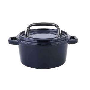 Oală mini din fontă Carl Schmidt Sohn Alpen, emailată, albastră, 14x6,8 cm - Carl Schmidt Sohn