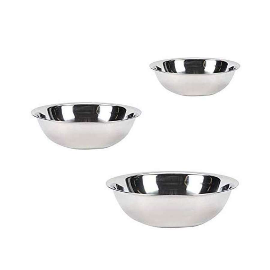 Sada 3 mixovacích/servírovacích misiek Excellent Houseware, nerezová oceľ, 18/20/24 cm, strieborná