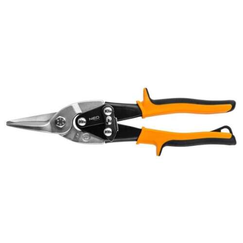 NEO sheet metal shears, 250mm, CrMo steel, bi-material handle, HRC 60-62, DIN 6438