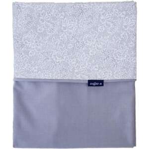 Pătură pentru bebeluși Womar Zaffiro, gri cu model floral alb, 75x100 cm - Womar