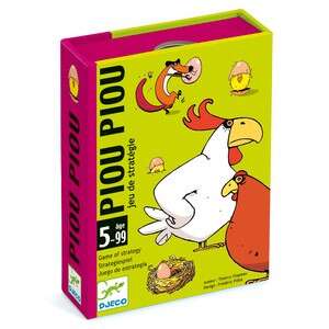 Piou Piou card game box, Djeco game for ages 5-99, chicken and fox illustration - Card Game