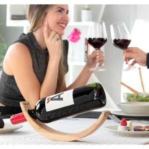 Woolance Innovagoods wooden wine bottle holder, modern design, table top, perfect for home decor and gifts - InnovaGoods