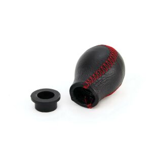 Buton schimbator viteze AMIO - Piele neagra cu cusaturi rosii si adaptor - Cutii viteze auto