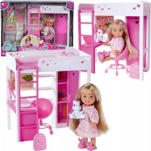 Collage von Evi Love Puppe und Etagenbett Spielset - Simba Toys Baba