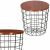 Round table with storage basket, MDF, metal base, black and brown, 30,5/39x40 cm, Springos 75163200
