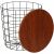 Round table with storage basket, MDF, metal base, black and brown, 30,5/39x40 cm, Springos 75163200