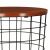 Round table with storage basket, MDF, metal base, black and brown, 30,5/39x40 cm, Springos 75163200
