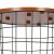 Round table with storage basket, MDF, metal base, black and brown, 30,5/39x40 cm, Springos 75163200