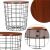 Round table with storage basket, MDF, metal base, black and brown, 30,5/39x40 cm, Springos 75163200