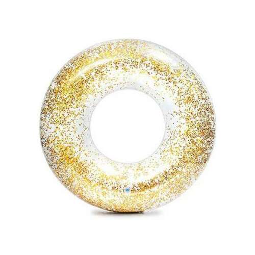 Intex Glitter Transparentný Plávací Kruh, 1.2m, zlatý trblietky