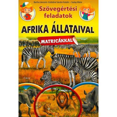 Szövegértési feladatok - Afrika állataival matricákkal