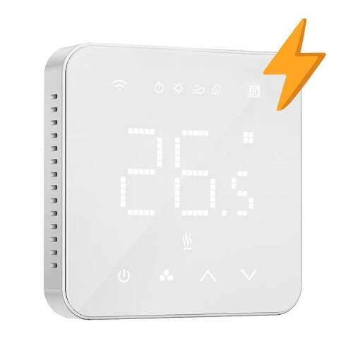 Termostat inteligent Wi-Fi Meross MTS200HK, alb, cu pictogramă fulger