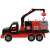 Polesie Mammoet toy garbage truck with crane, red and black, 47cm, side view