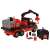 Polesie Mammoet toy garbage truck with crane, red and black, 47cm, showing the included bins and accessories
