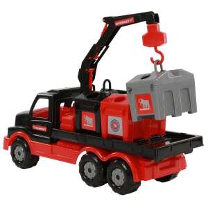Polesie Mammoet toy garbage truck with crane, red and black, 47cm - Polesie Work machine for children
