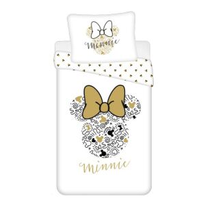 Disney Minnie Maus gold Bettwäsche-Set, 140x200 cm Bettbezug und 70x90 cm Kissenbezug - Bettwäsche - Jugend und Erwachsene