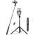 UGREEN selfie stick tripod with Bluetooth remote control, black, extended, tripod, and remote control