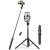 UGREEN selfie stick tripod with Bluetooth remote control, black, extended, tripod, and remote control