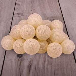 20 LED-uri cu lumină caldă albă, cu bile de bumbac, 3 metri lungime, alimentate prin USB - Ghirlande luminoase