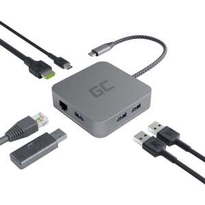 Green Cell GC HUB2 USB-C 6-in-1 Hub with HDMI, Ethernet, USB 3.0, and USB-C ports - Computers and Accessory