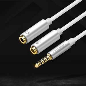 Ugreen 3.5 mm-es audio elosztó kábel, 1 hím 2 nőstény, fehér - Ugreen