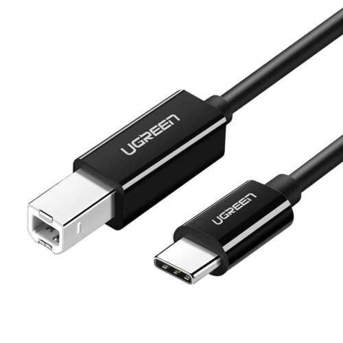 Кабел за принтер UGREEN US241 USB-C към USB-B, 1 метър, черен