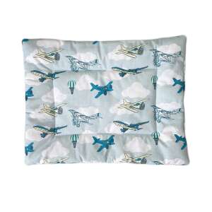 Repülő mintás baba párna, 36x48cm, puha, pamut, kék, fehér, felhők, léggömb, gyerekeknek, kisgyermekeknek, hálószoba, babaágy, ágynemű - Baba párna