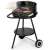 ModernHOME charcoal grill with wheels, black, in use with food on the grill