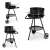 ModernHOME charcoal grill with wheels, black, collage of different angles