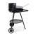 ModernHOME charcoal grill with wheels, black, side view